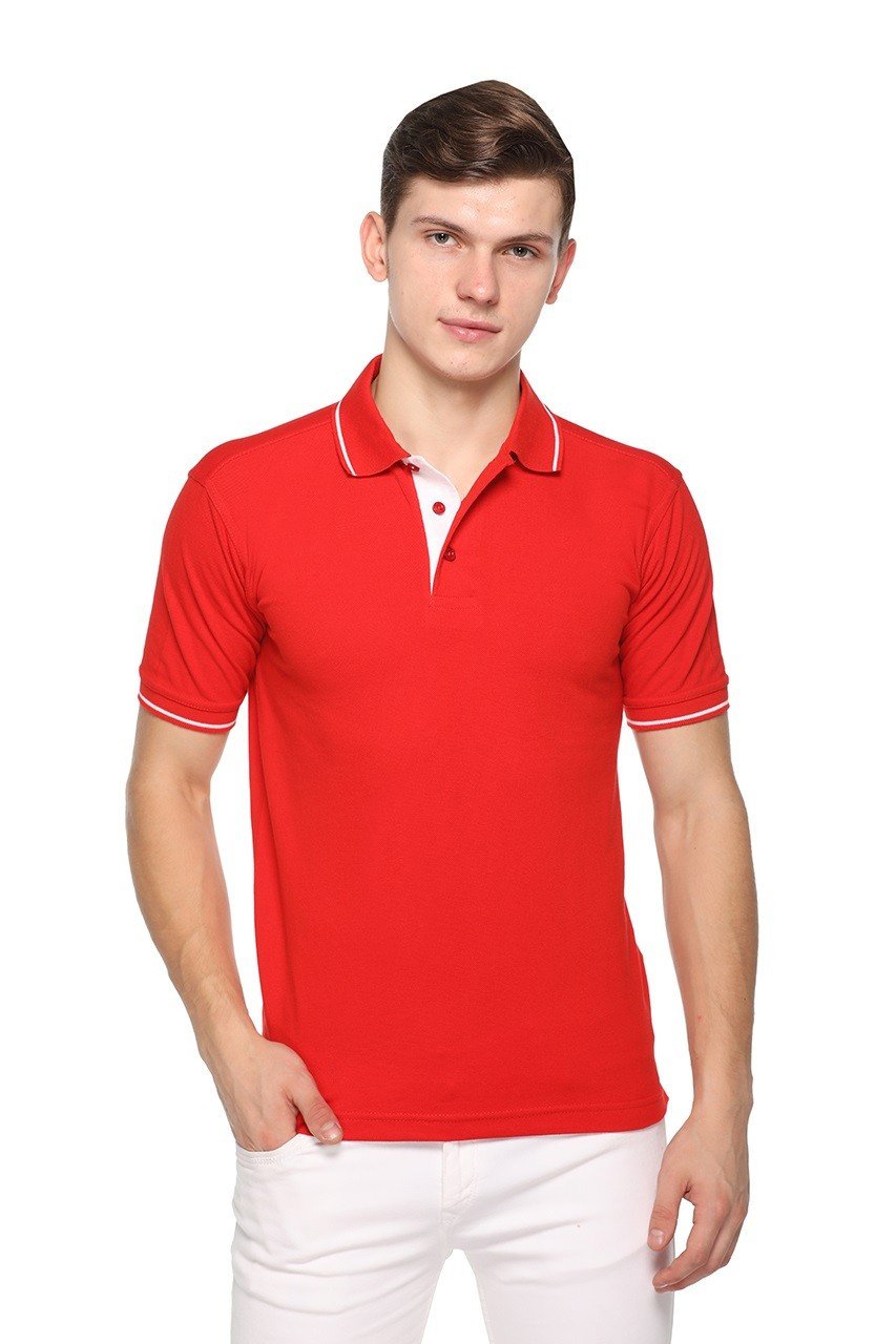 Red-Pikmee Highline Single Tipped Polo T-shirt
