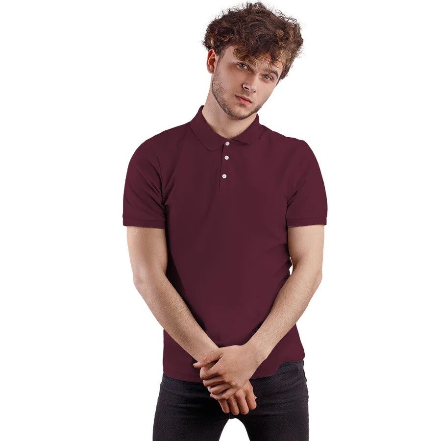 Cotton PQ-Maroon Polo T-Shirt