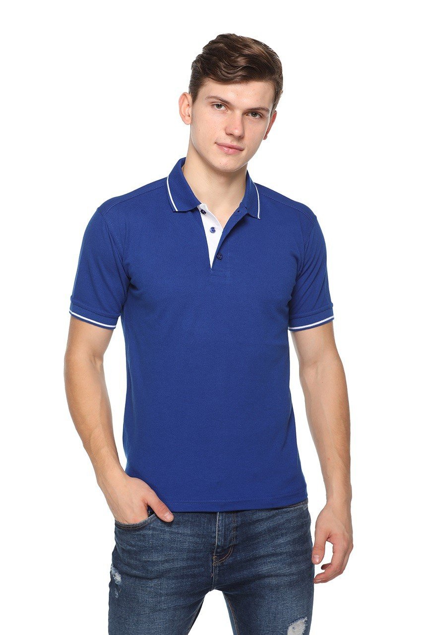 Royal blue-Pikmee Highline  Polo T-shirt Single Tipped