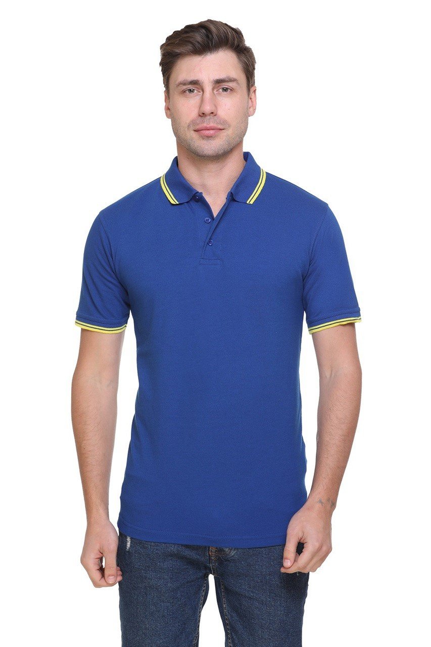 Royal Blue -Tipline Polo T-shirt Double Tipped