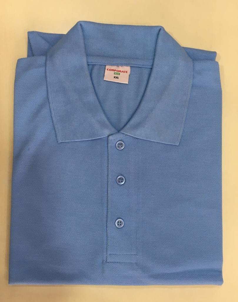 Corporate Polo neck T-Shirt - Sky Blue