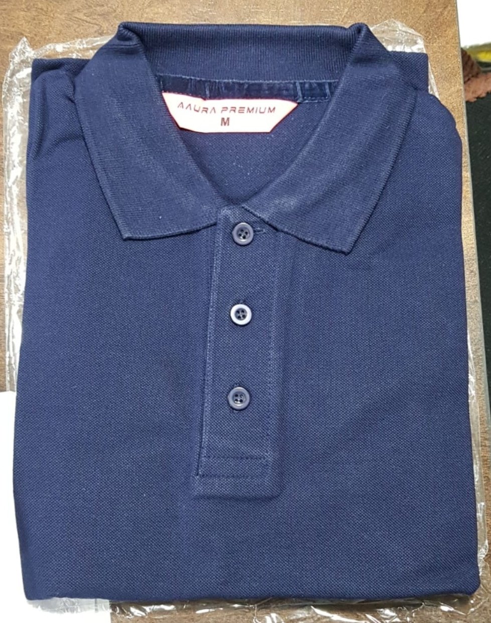 Aura Premium Polo neck T-Shirt supplier - 280 Gsm Navy Blue
