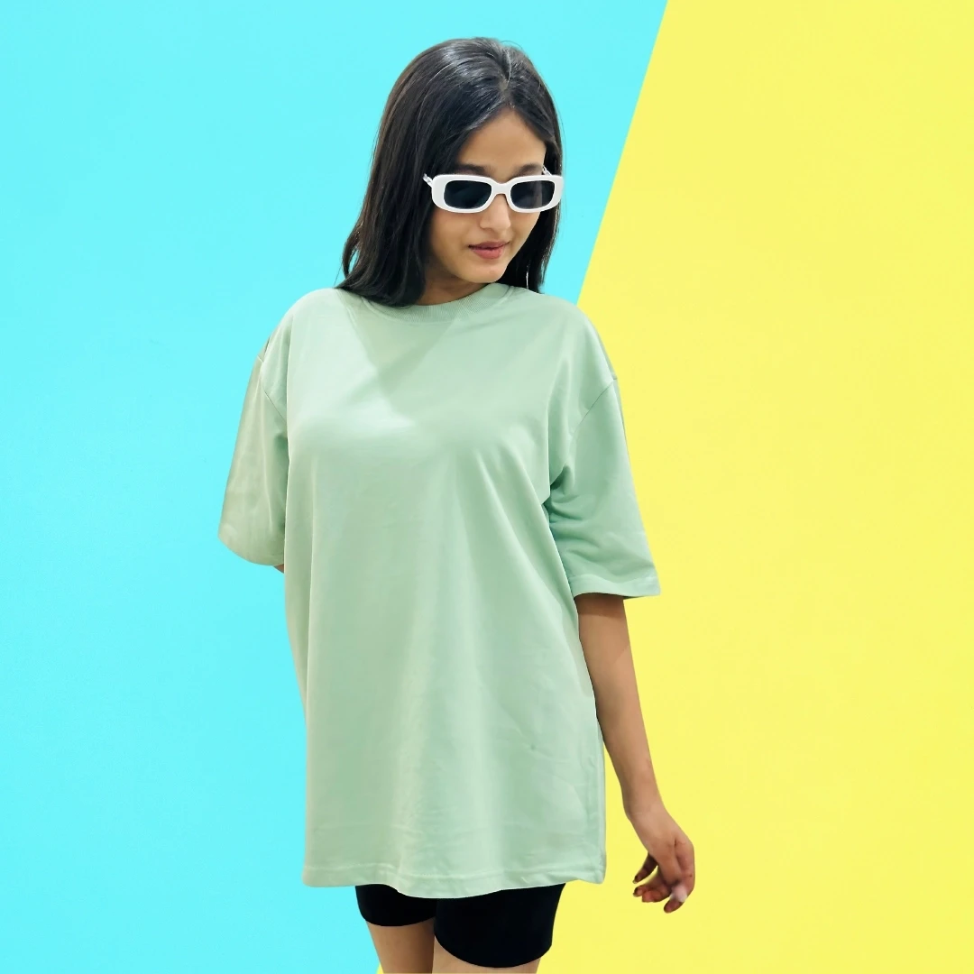 Mint Green-Women's cotton Oversize T-Shirt Manufacturer