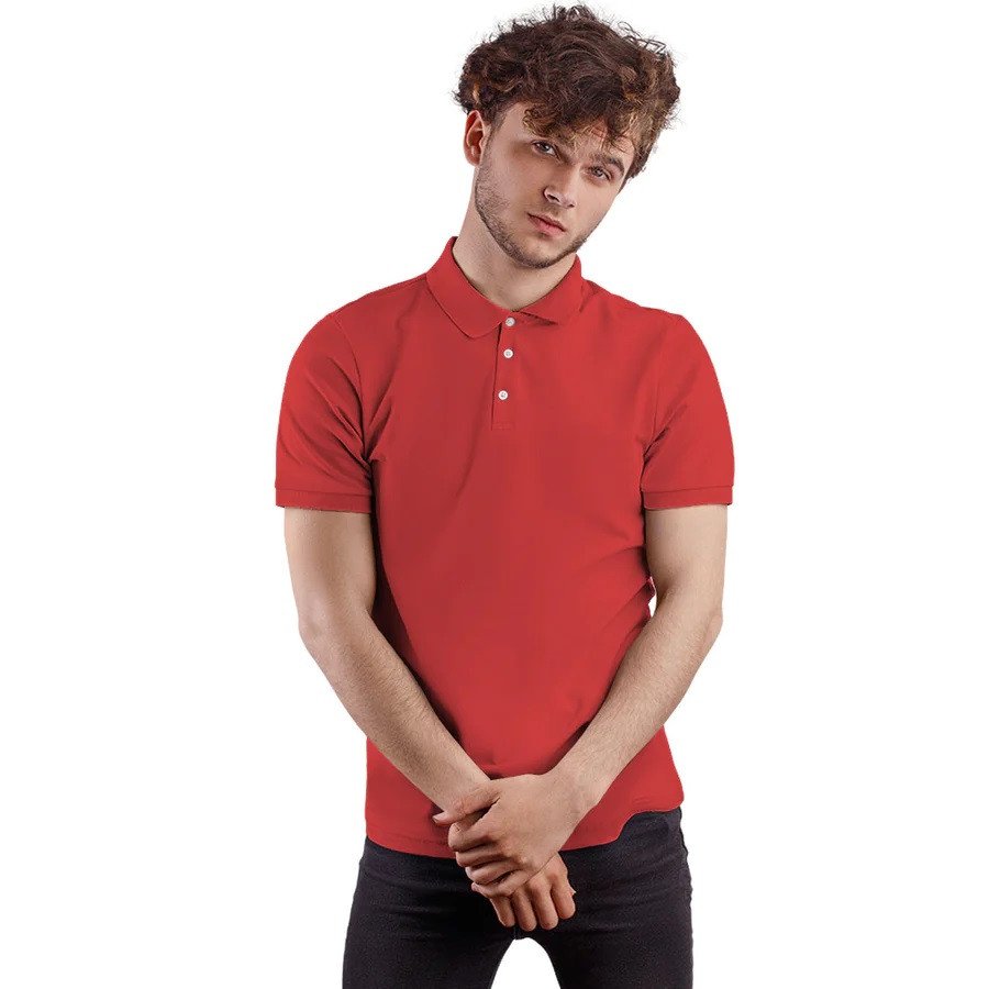 Cotton PQ-Red Polo T-Shirt