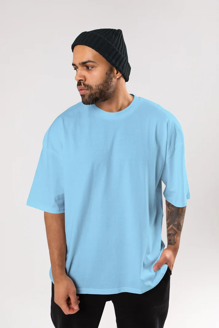 Mint Blue-French Terry cotton Oversize T-Shirt Manufacturer