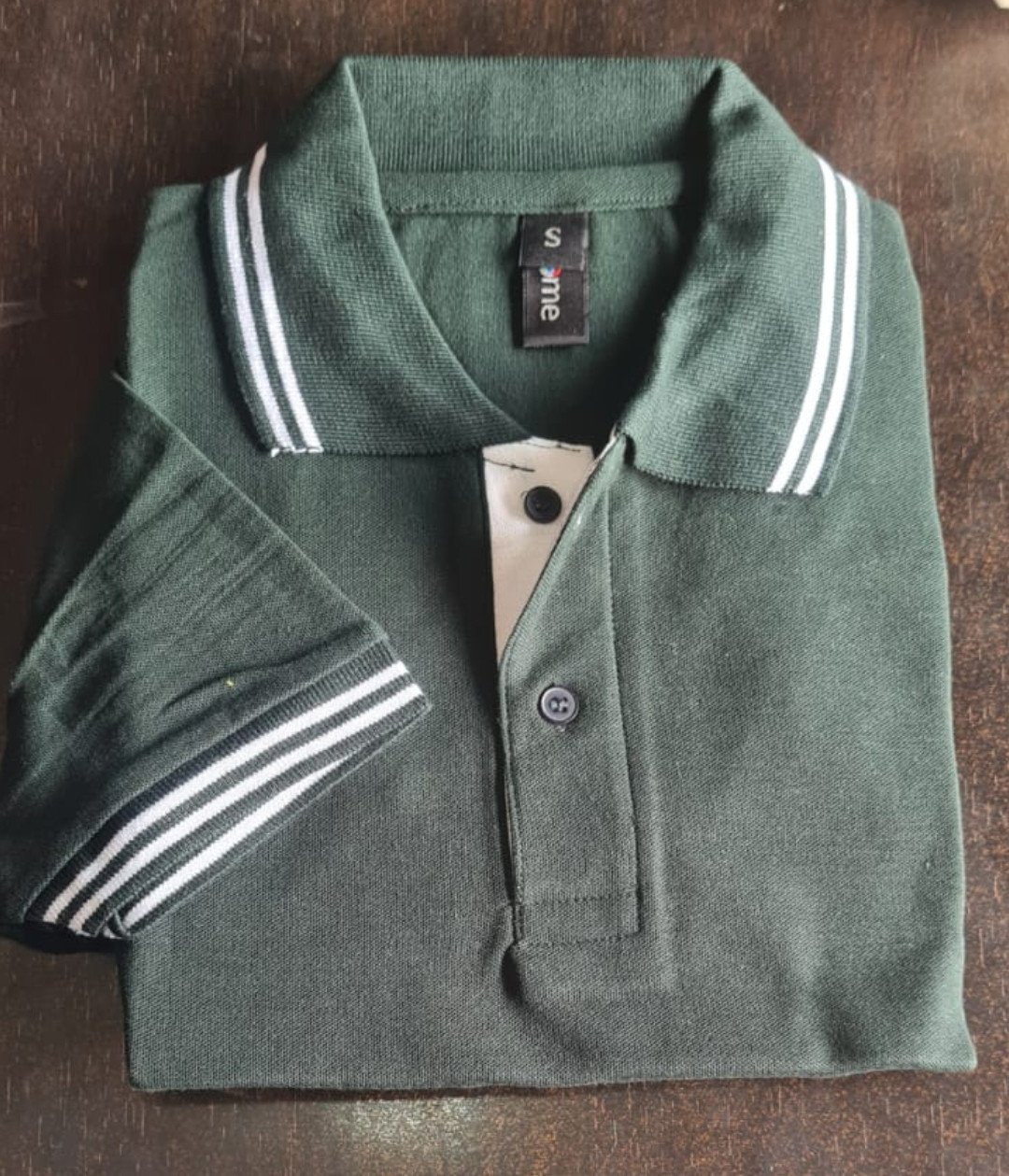 Green-Chrome Double-Tipping 230 GSM Cotton T-Shirt