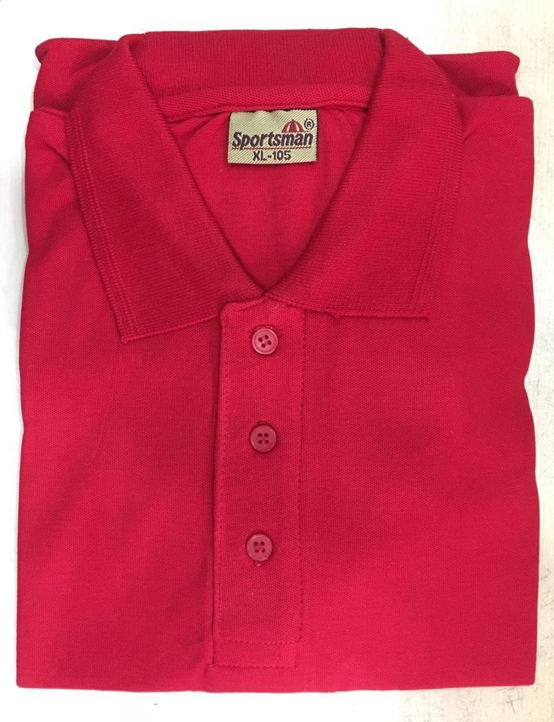 Sportsman Polo neck T-Shirt supplier - 230 Gsm - Red