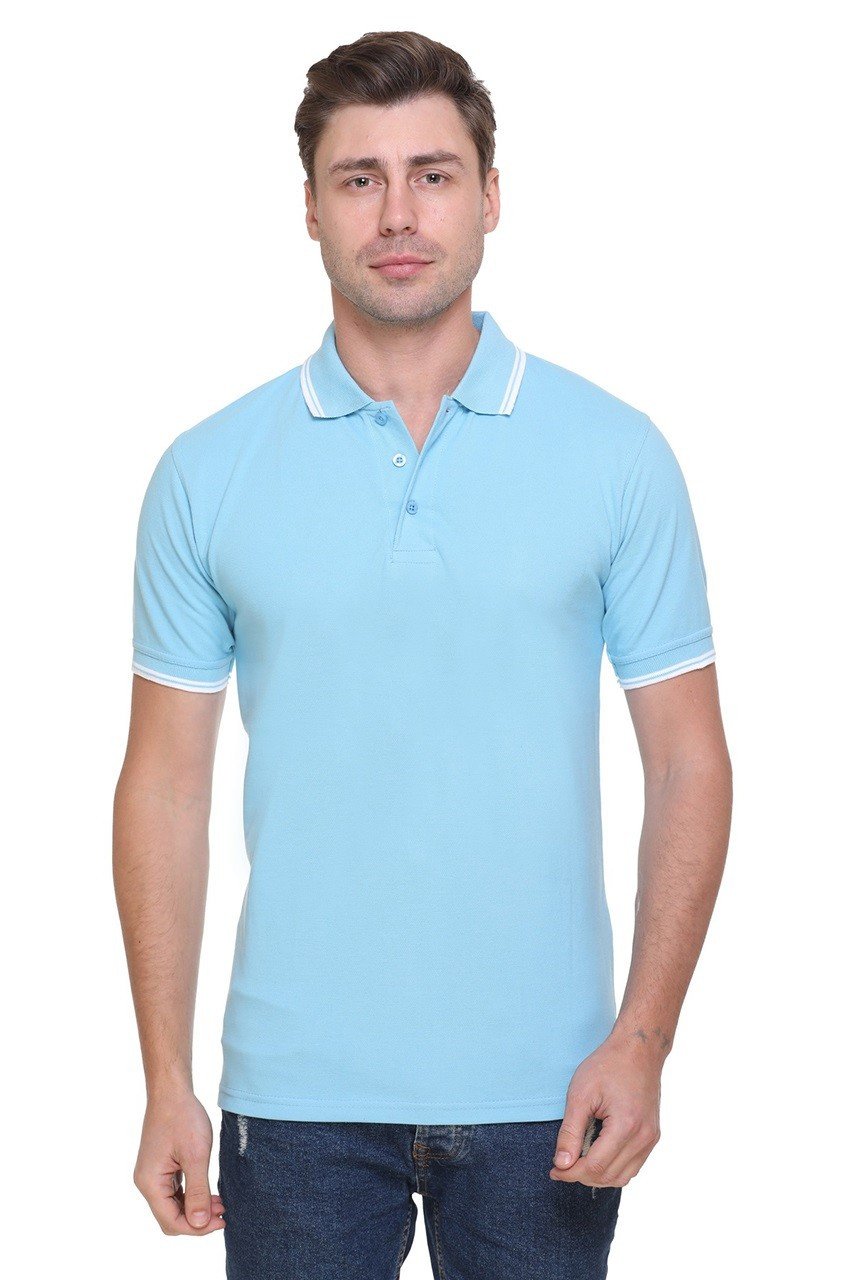 Sky Blue-Double Tipped Tipline / Polo T-shirt