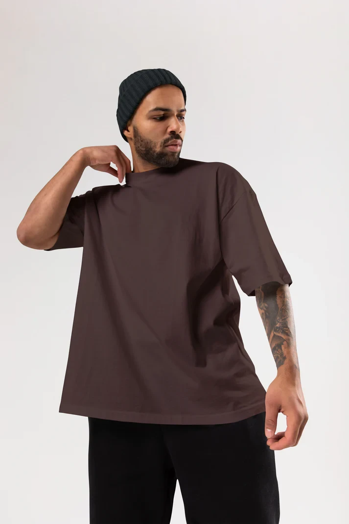 Chocolate-French Terry cotton Oversize T-Shirt Manufacturer