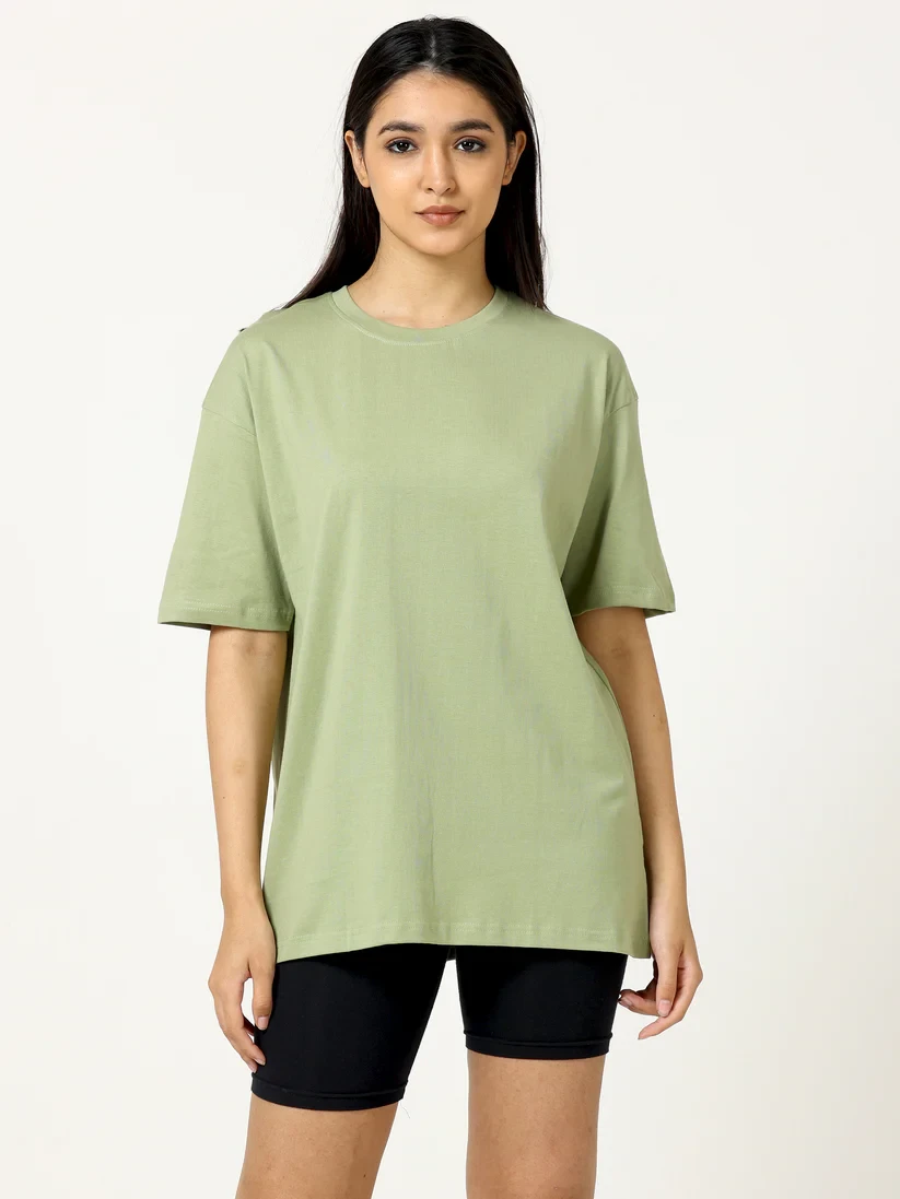 Light Green-Women's cotton Oversize T-Shirt Manufacturer